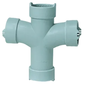 1-1/2" Electro Fusion Polypropylene Flame Retardant Chemical Waste Double Sanitary Tee L351