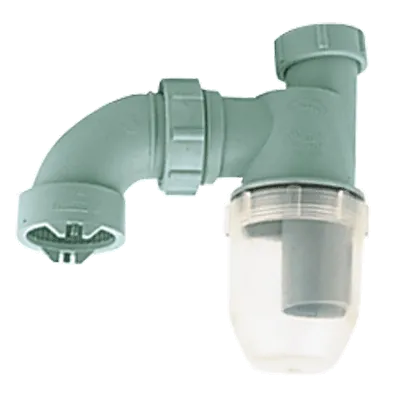 1-1/2" P-Type Clear Base Chemical Waste Electro Fusion X FPT Polypropylene Flame Retardent Trap Universal L511