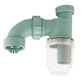 1-1/2" P-Type Clear Base Chemical Waste Electro Fusion X FPT Polypropylene Flame Retardent Trap Universal L511