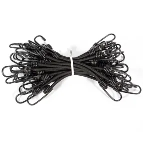 1/2" x 18" Black Bungee Cords (bundle of 25) - 12mm
