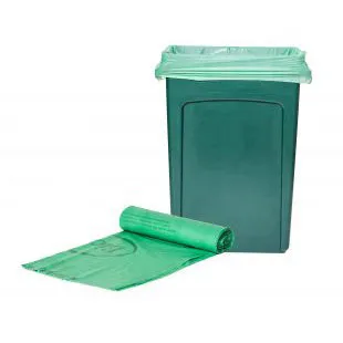 15.35" x 16.6" x 0.64 mil 2 Gallon Green Home-Compostable Plastic Trash Can Liners (600 Bags, 25 Bags/Roll, 24 Rolls/Case)