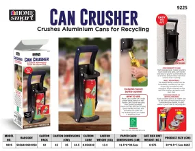 16OZ Steel Can Crusher Large Wall Mounted Recycling   Bottle Opener - BLACK