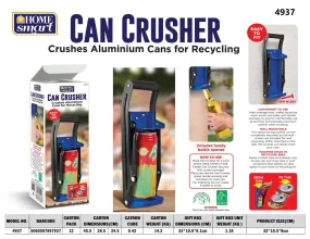 16OZ Steel Can Crusher Wall Mounted Recycling   Bottle Opener - Blue