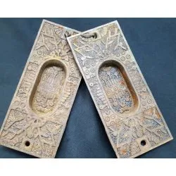 1800's Pocket Door Set with Lock Pull Plates and 4 Top Rollers #GA2004