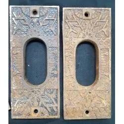 1800's Pocket Door Set with Lock Pull Plates and 4 Top Rollers #GA2004