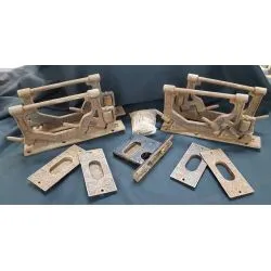 1800's Pocket Door Set with Lock Pull Plates and 4 Top Rollers #GA2004