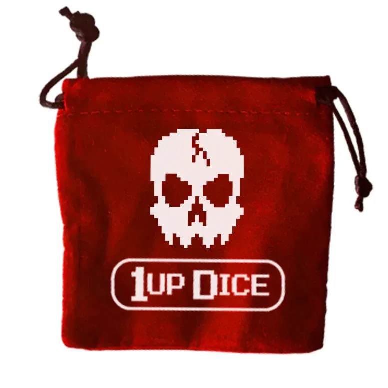 1UP Dice Polyhedral Set: Cackling Blood Skull