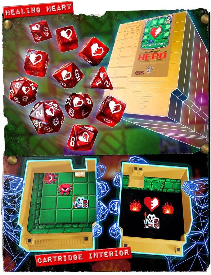 1UP Dice Polyhedral Set: Healing Heart