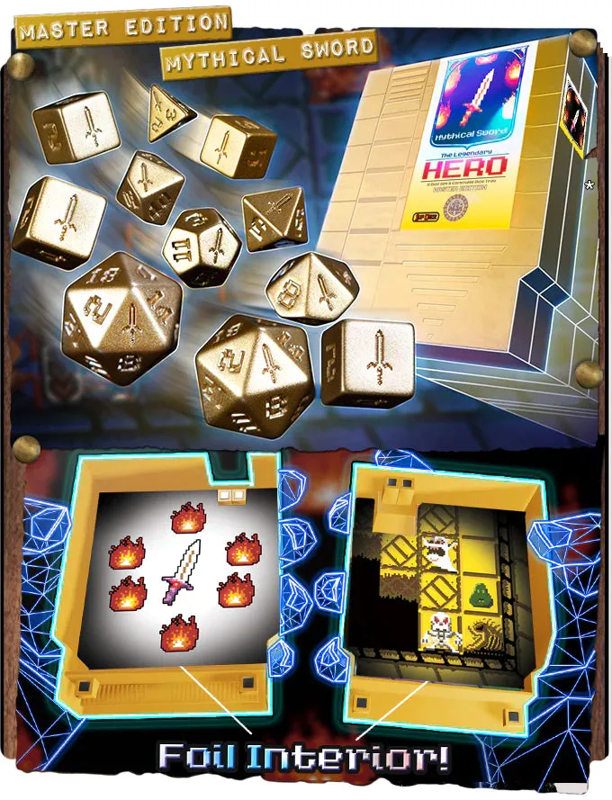 1UP Dice Polyhedral Set: Mythical Sword Master Edition