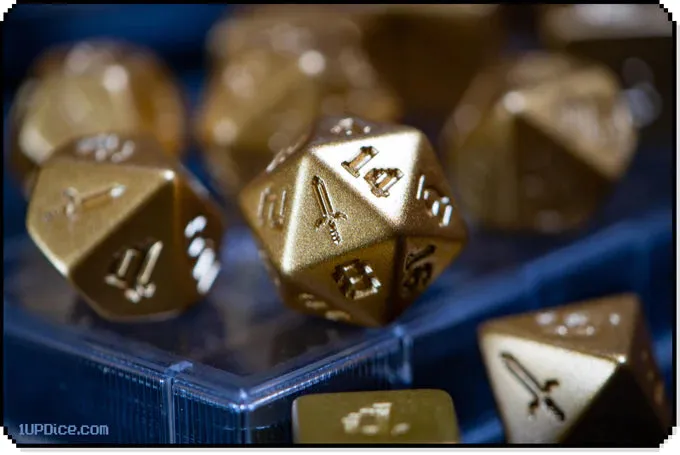 1UP Dice Polyhedral Set: Mythical Sword Master Edition