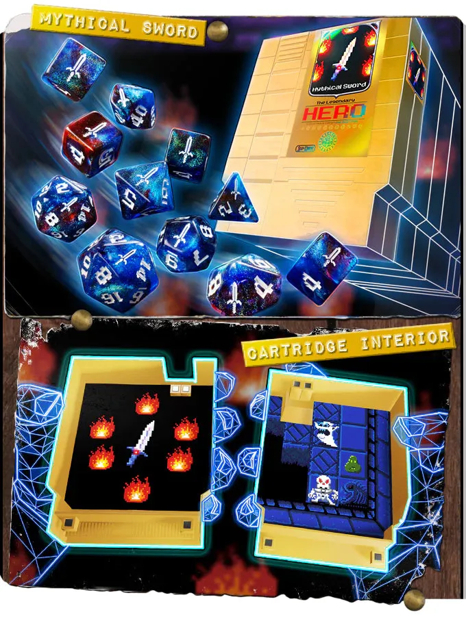 1UP Dice Polyhedral Set: Mythical Sword