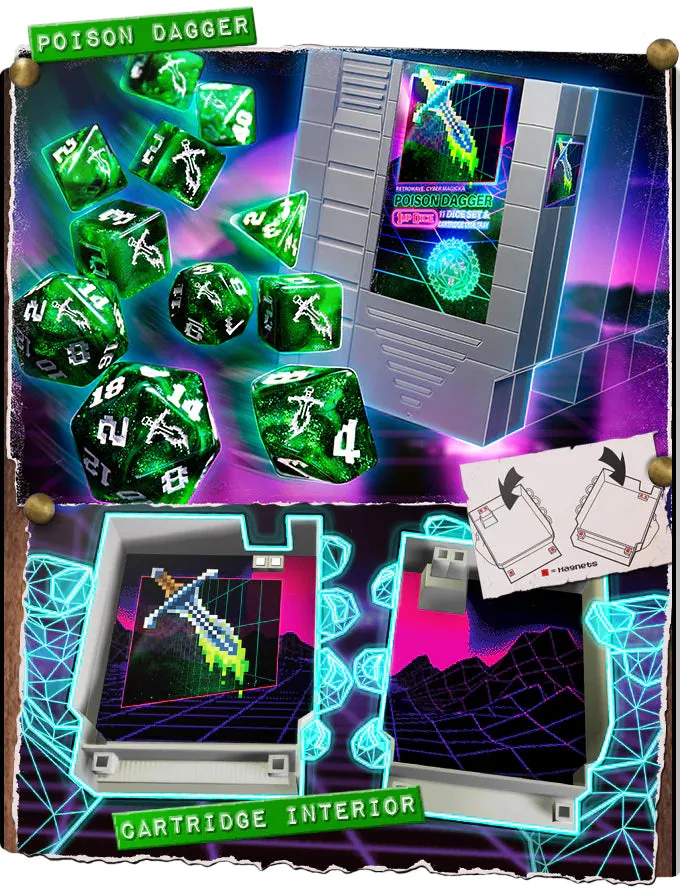 1UP Dice Polyhedral Set: Poison Dagger