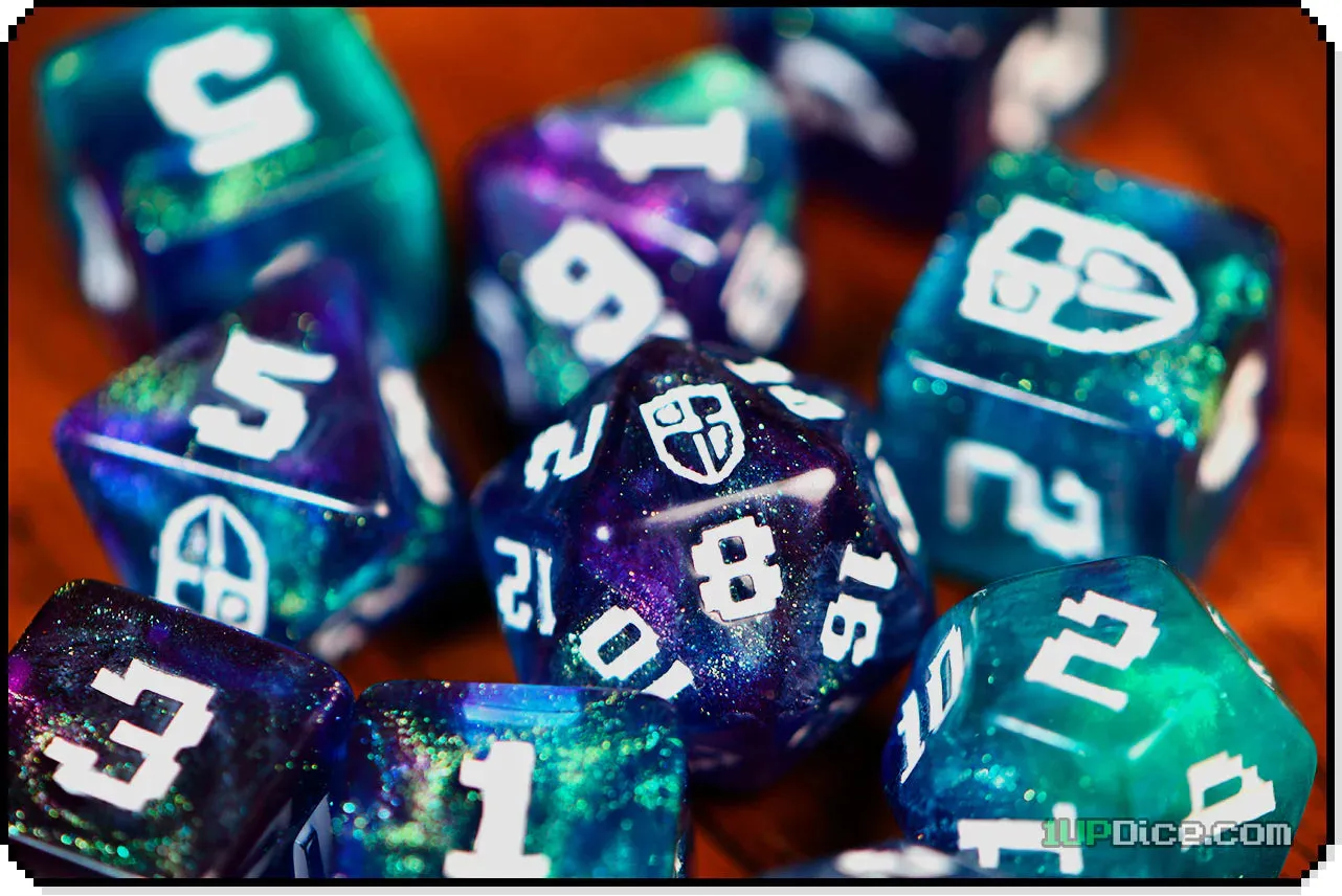 1UP Dice Polyhedral Set: Radiant Shield