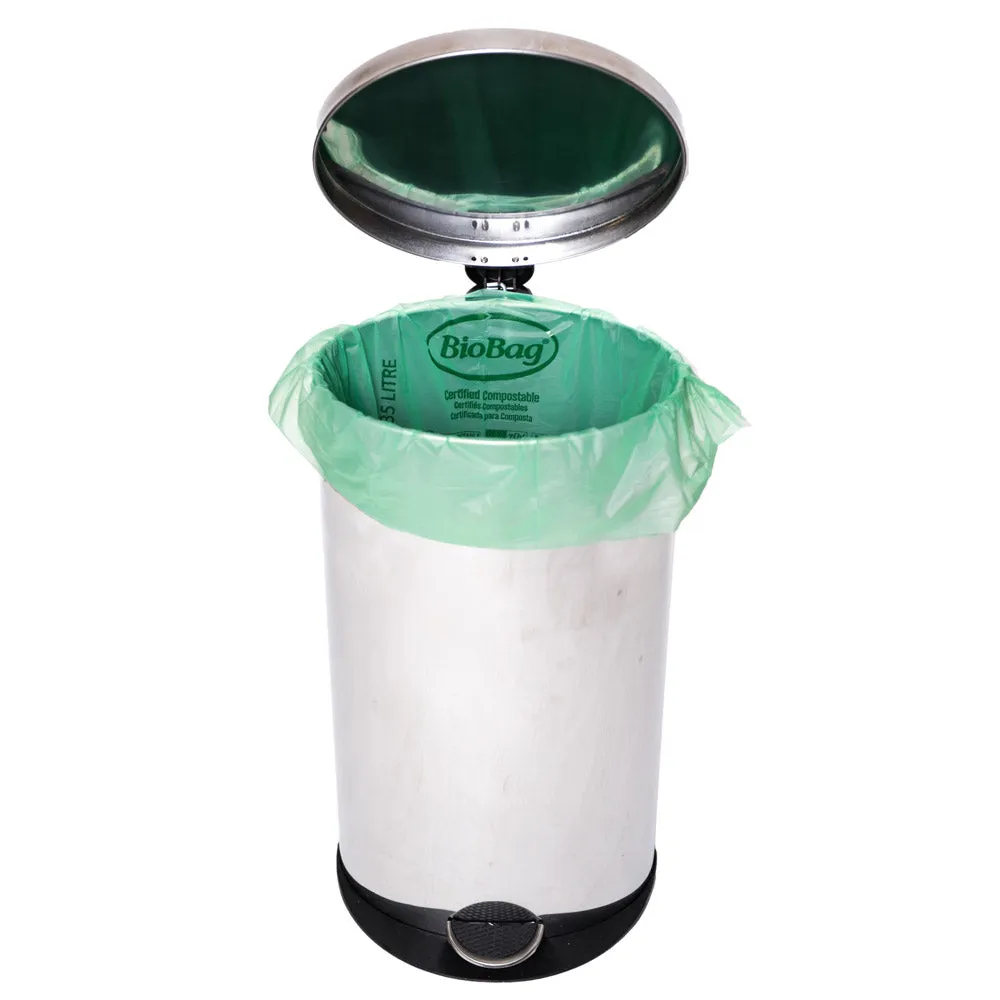 22.2" x 29" x 0.68 mil 13 Gallon Green Home-Compostable Plastic Food Scrap Collection Bags (960 Bags, 48 Bags/Box, 20 Boxes/Case)