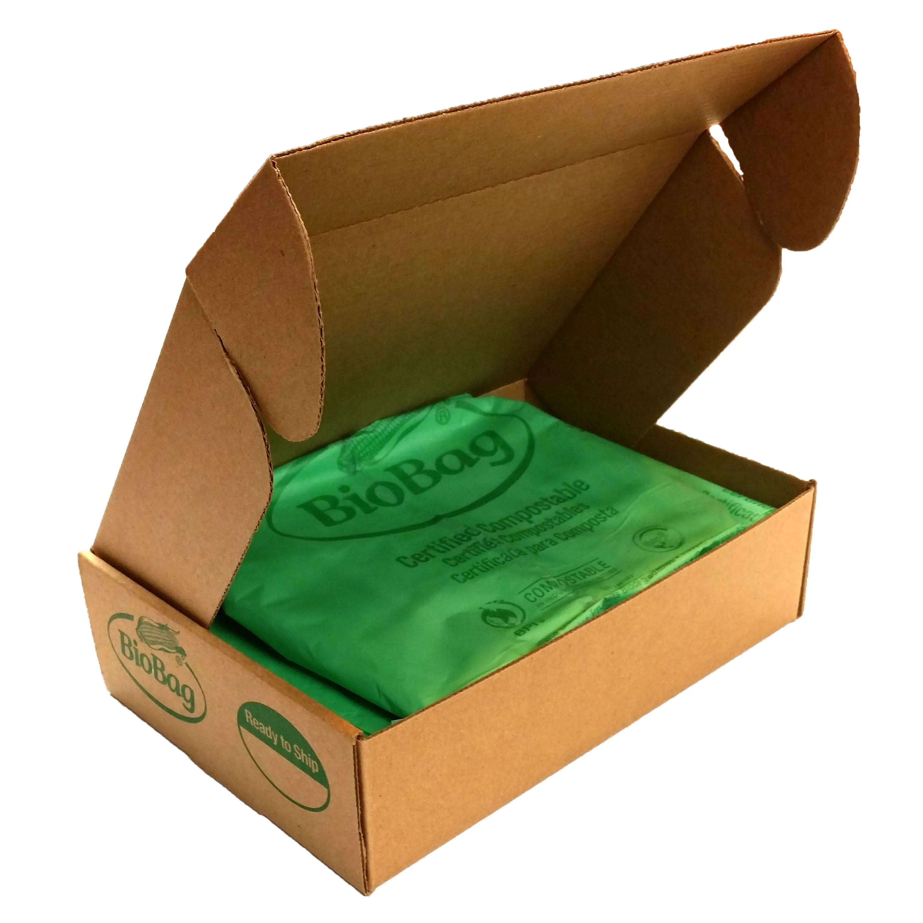 22.2" x 29" x 0.68 mil 13 Gallon Green Home-Compostable Plastic Food Scrap Collection Bags (960 Bags, 48 Bags/Box, 20 Boxes/Case)