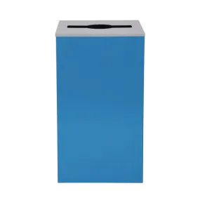29 Gallon Trash/recycling Cans, Steel, Blue Can With Mixed Lid