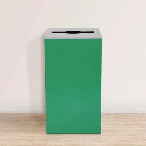 29 Gallon Trash/recycling Cans, Steel, Green Can With Mixed Lid