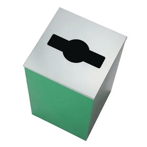 29 Gallon Trash/recycling Cans, Steel, Green Can With Mixed Lid