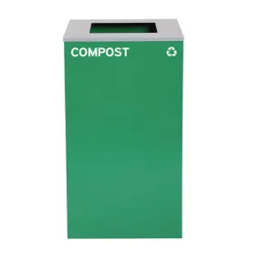 29 Gallon Trash/recycling Cans, Steel, Green Compost Can With Square Lid