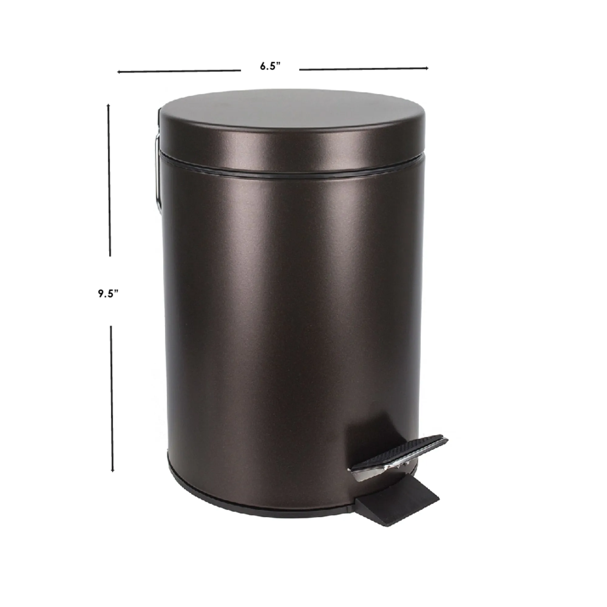 3 Liter Steel Step Waste Bin, Bronze