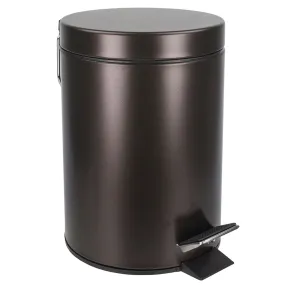 3 Liter Steel Step Waste Bin, Bronze