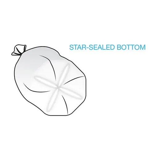 33" x 39" x 2 mil 33 Gallon Black 100% Post Consumer Recycled Plastic Heavy Duty Trash Can Liners with Reinforced Star Bottom Seal (100 Bags, 25 Bags/Roll, 5 Rolls/Case)
