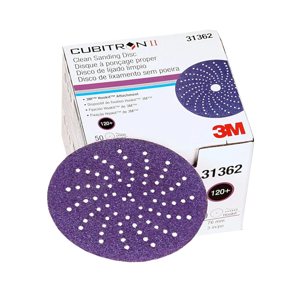 3M 31362 Hookit Purple Sanding Disc Multihole 3 inch 75mm 120G Sandpaper x 50 Pack
