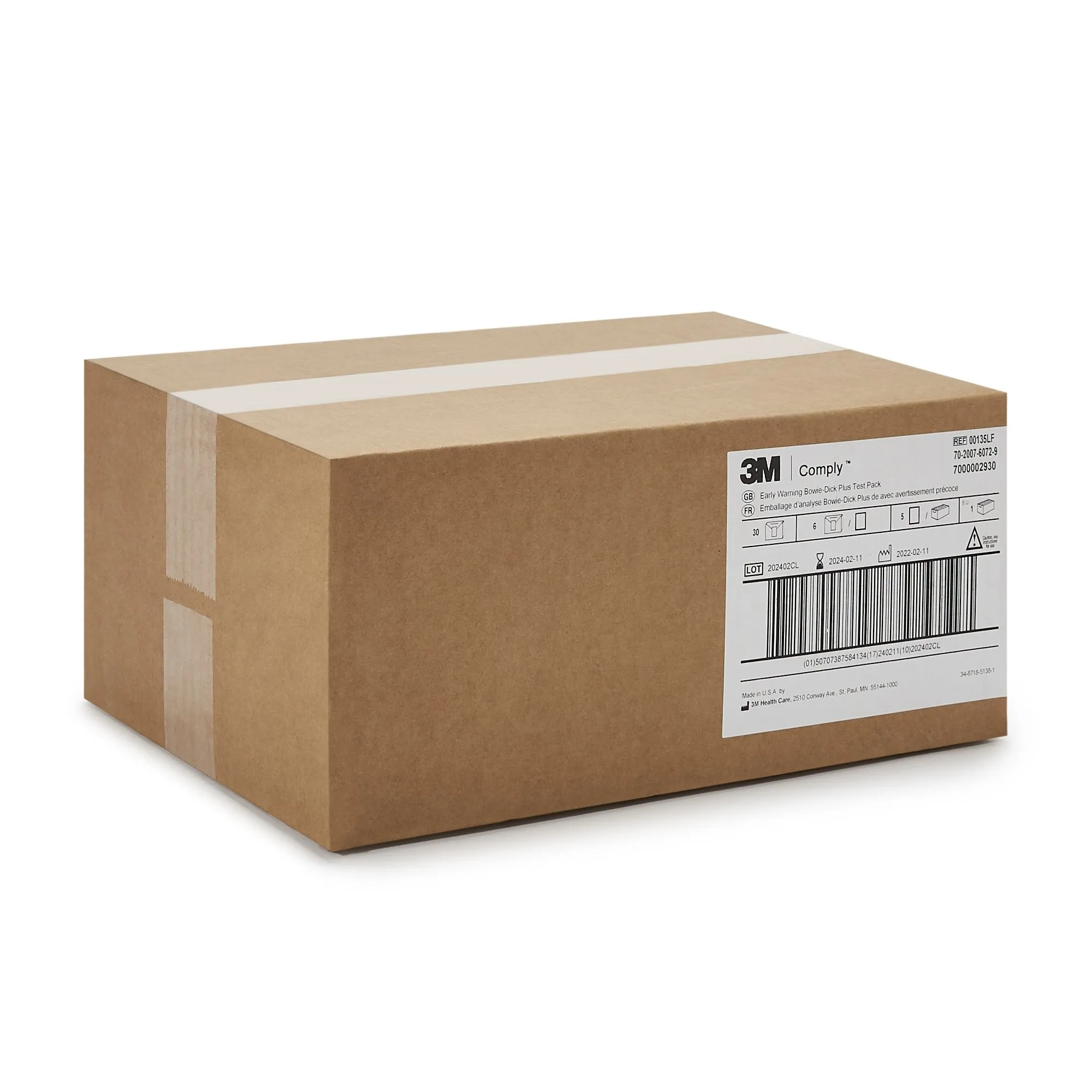 3M™ Comply™ Sterilization Bowie-Dick Plus Test Pack, 1 Case of 30