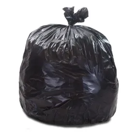 43" x 47" x 2 mil 56 Gallon Black 100% Post Consumer Recycled Plastic Heavy Duty Trash Can Liners with Reinforced Star Bottom Seal (100 Bags, 25 Bags/Roll, 5 Rolls/Case)