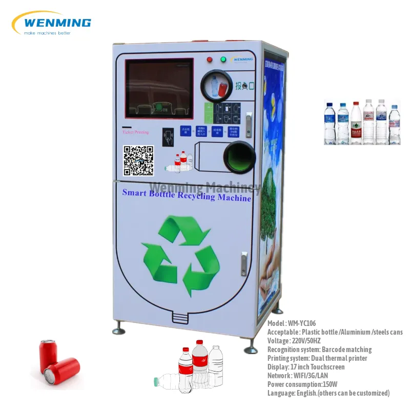 4G/Wifi Plastic Bottle Disposal Machine Intelligent Reverse Vending Machine