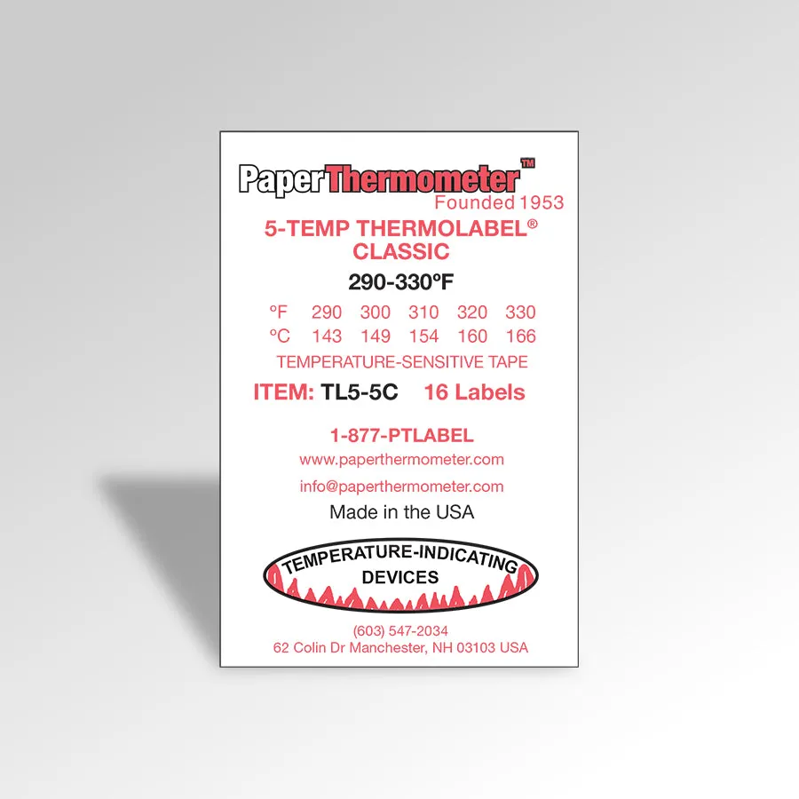 5-Temp THERMOLABEL® Classic 290-330°F