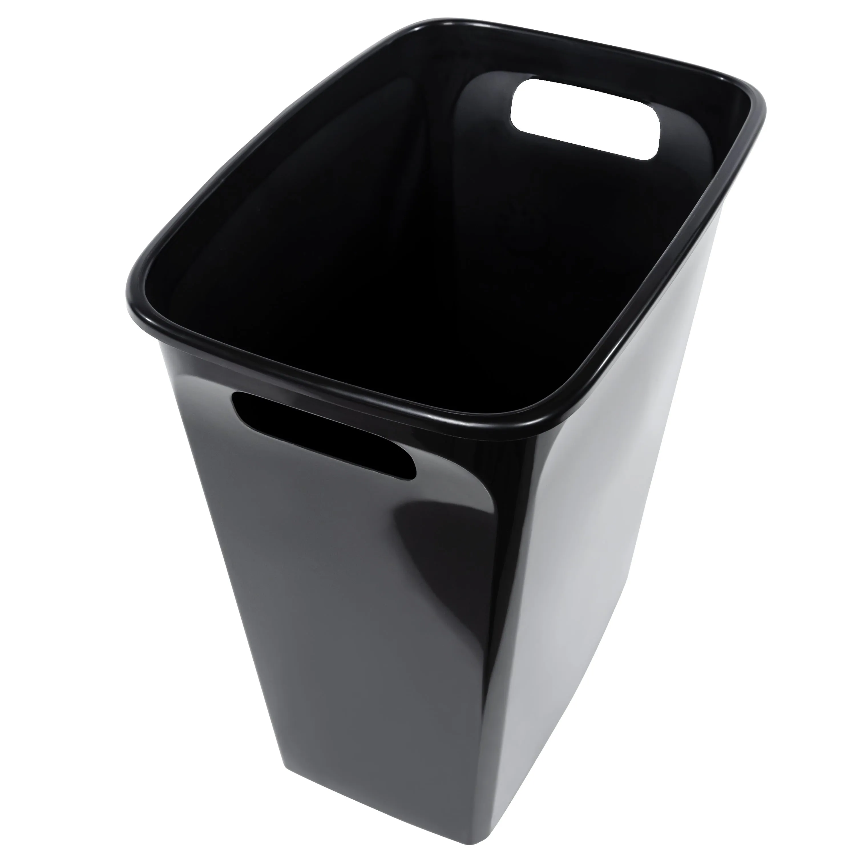 8.8 gal Handled Open Plastic Office Trash Can, Black Free Shipping