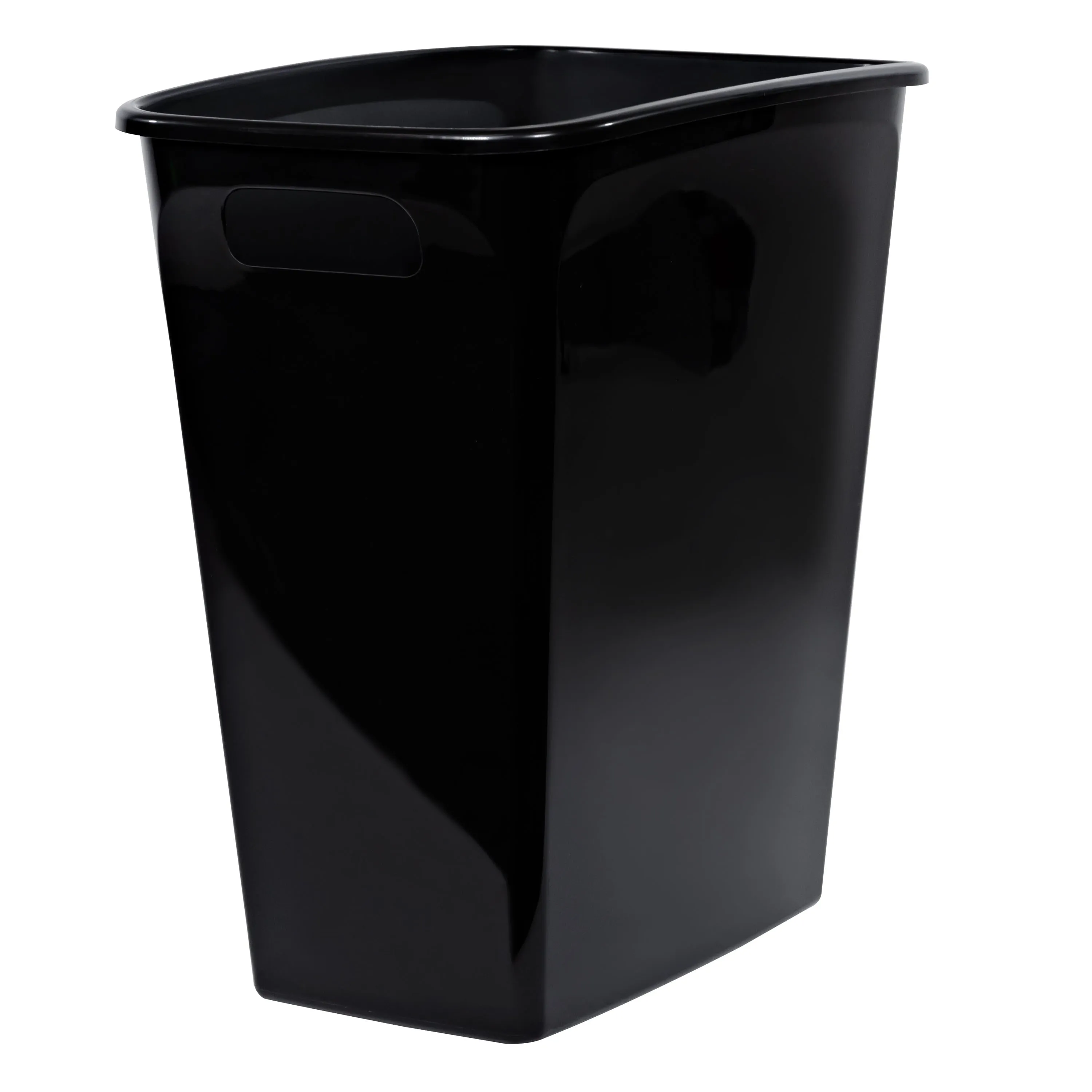 8.8 gal Handled Open Plastic Office Trash Can, Black Free Shipping