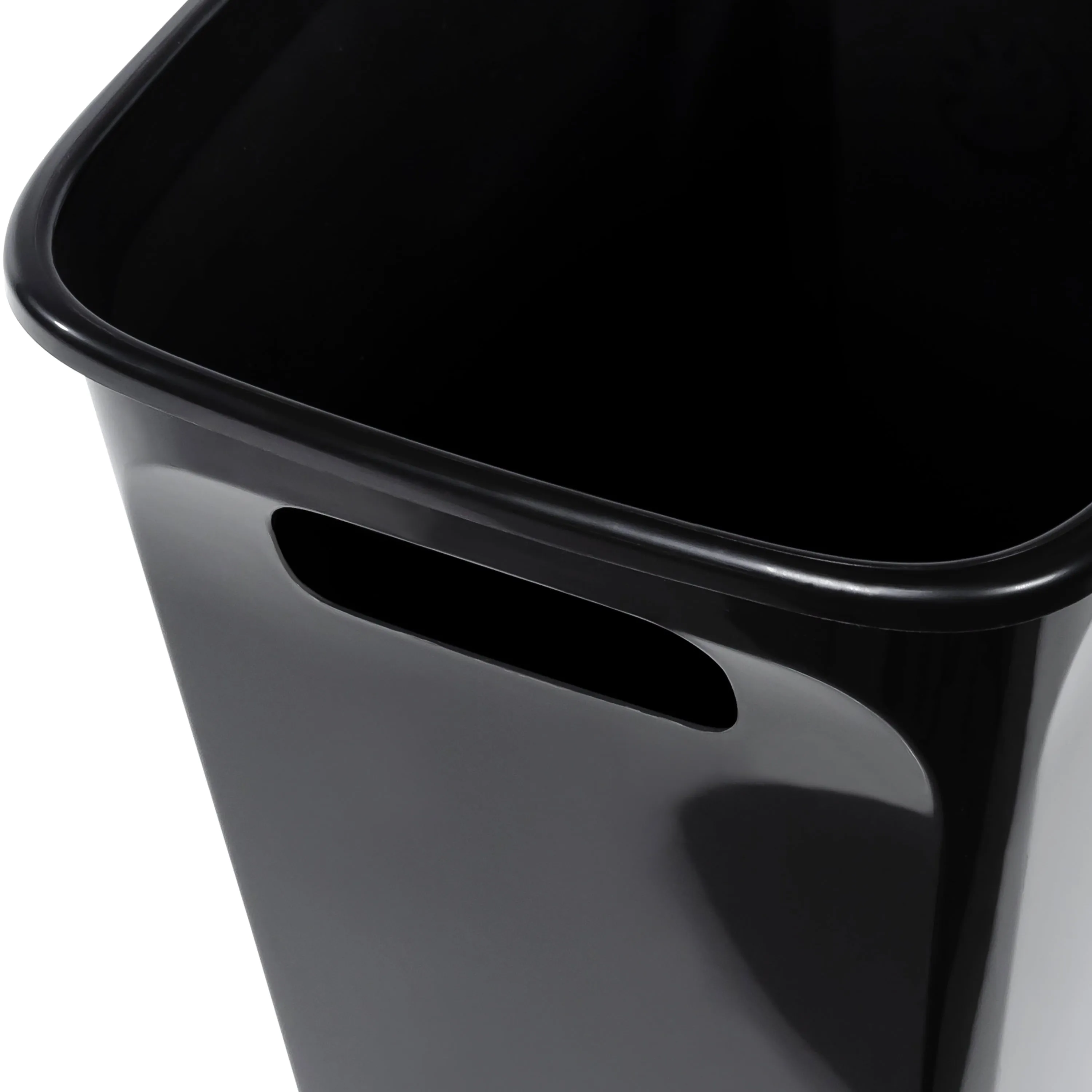 8.8 gal Handled Open Plastic Office Trash Can, Black Free Shipping