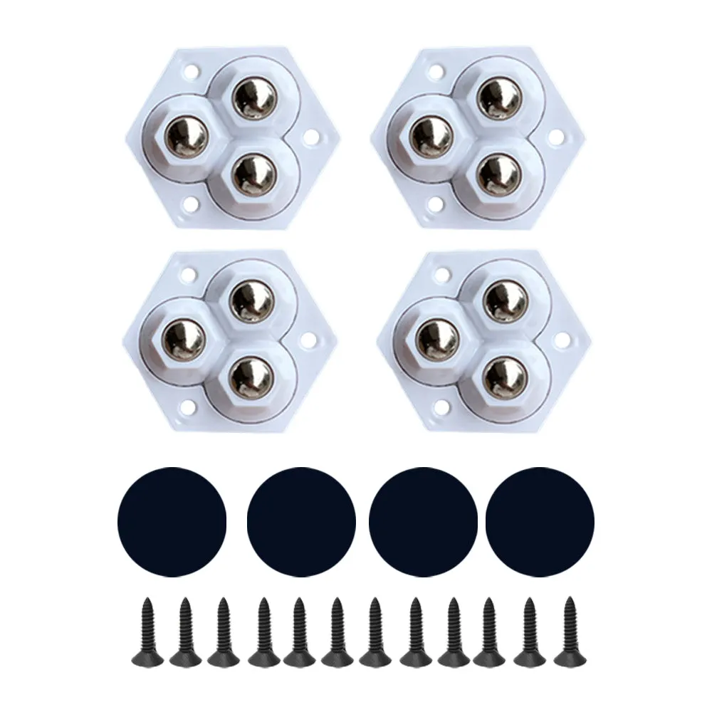 8Pcs Mini Caster Wheels Rollers for Small Appliances Universal Wheel Rollers for Trash Can Storage Bins Bottom