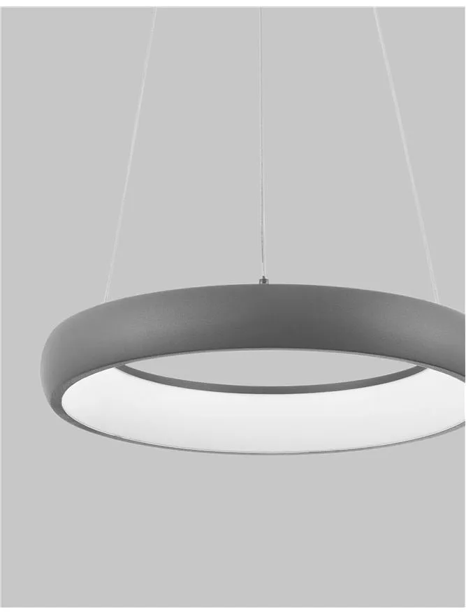 ALB Sandy Grey Aluminium & Acrylic Dimmable Inner Light Ring Pendant Small - ID 10375