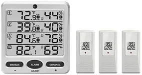 Ambient Weather WS-10 Wireless Indoor/Outdoor 8-Channel Thermo-Hygrometer with Three Remote Sensors