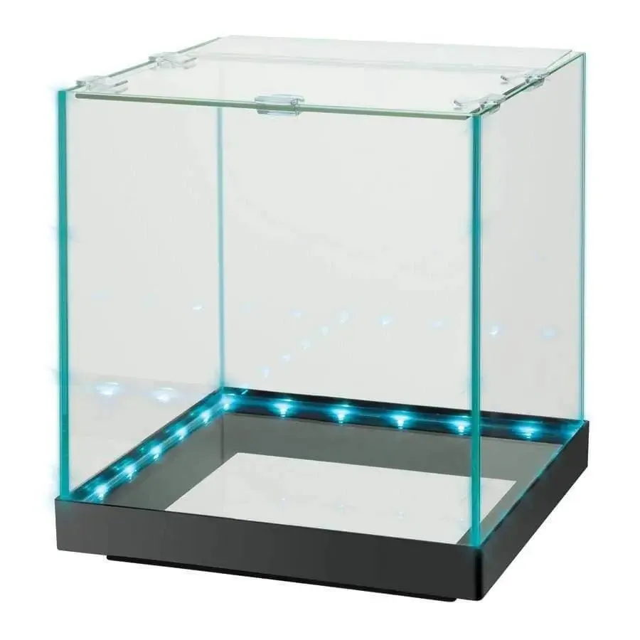 Aqueon Edgelit Cube Glass Aquarium Vibrant LED Remote Control