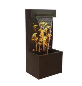 Bamboo Hollow Carved Fountain W/leds