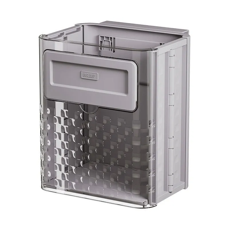 Cabinet Hanging Folding Trash Can - Hanging Small Trash Can with Lid for Cupboard, Bathroom and Bedroom