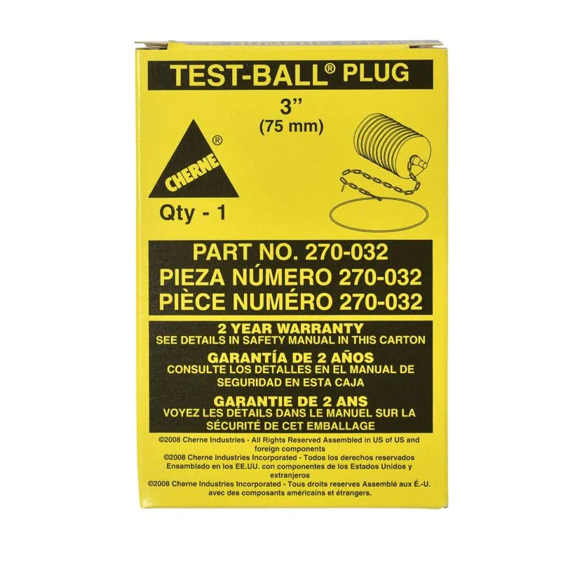 Cherne ® 3" Single-Size Plumbing Test-Ball ® Plug