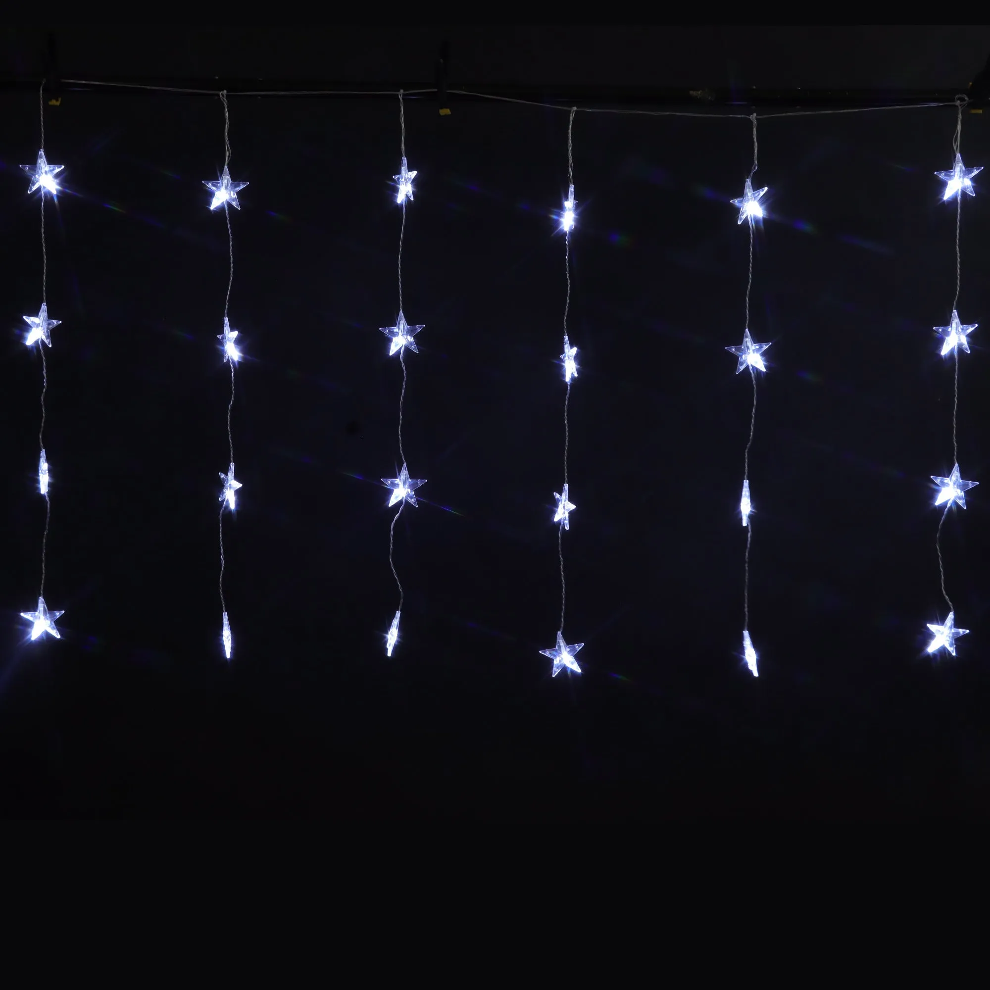 Christmas Sparkle Curtain Lights x 24 White LEDs - Mains Operated