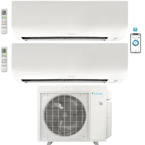Daikin 2-Zone Wall Mounted Ductless Mini-Split 24,000 BTU Heat Pump Air Conditioner 15K   15K - 21 SEER2 R32 Wi-Fi Enabled
