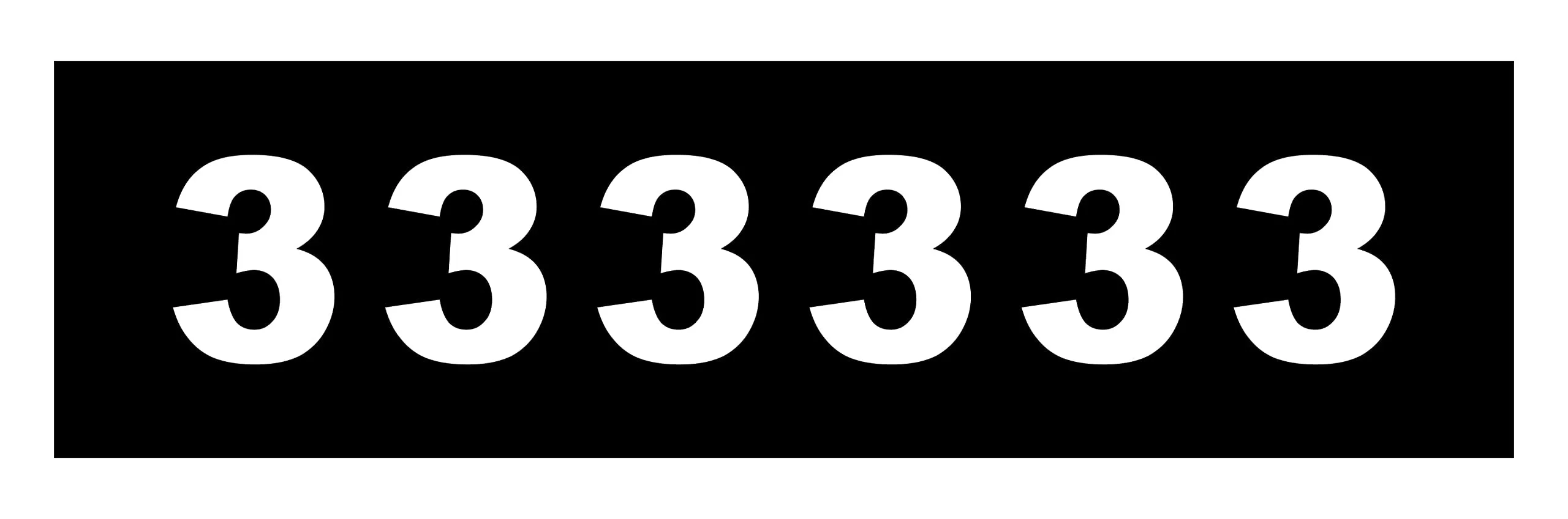 decalbazaar Vinyl Number 3 (Three) Digit Glossy Wall Glass Vehicle Sticker 3 Inches White (Set 6)