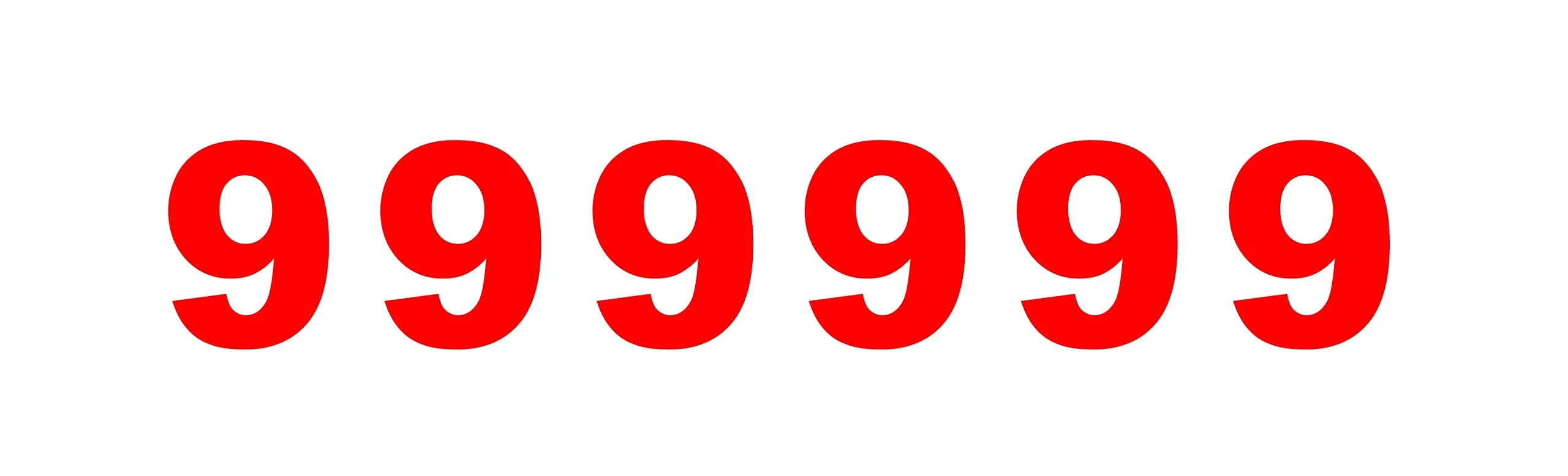 decalbazaar Vinyl Number 9 (Nine) Digit Glossy Wall Glass Vehicle Sticker 5 Inches Red (Set 6)
