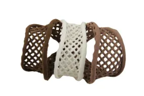 di Prima Paris Mesh Elastic Medium-Assorted Tan,Cafe,Mocha 3 Band