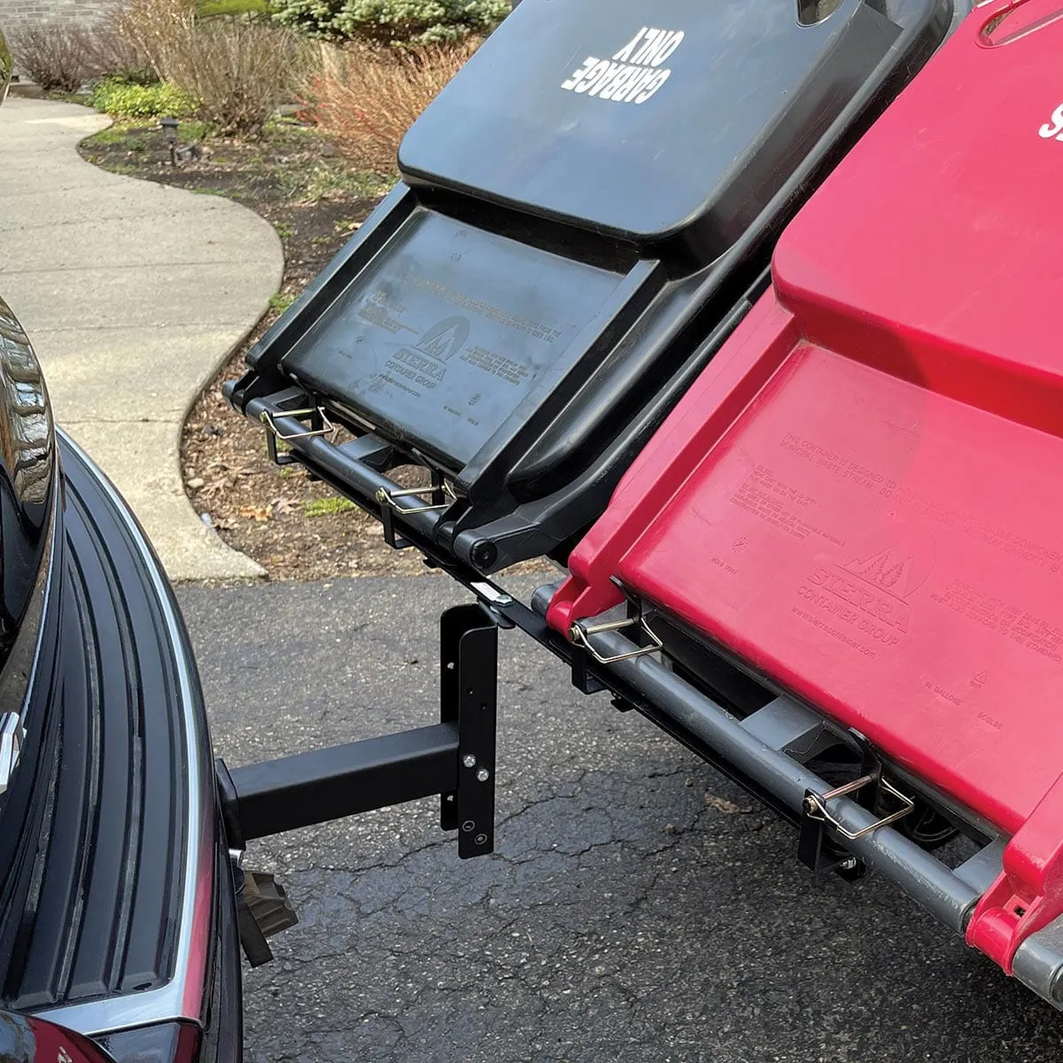 Double-Can Garbage Can Hauling Hooks, Receiver Mounted