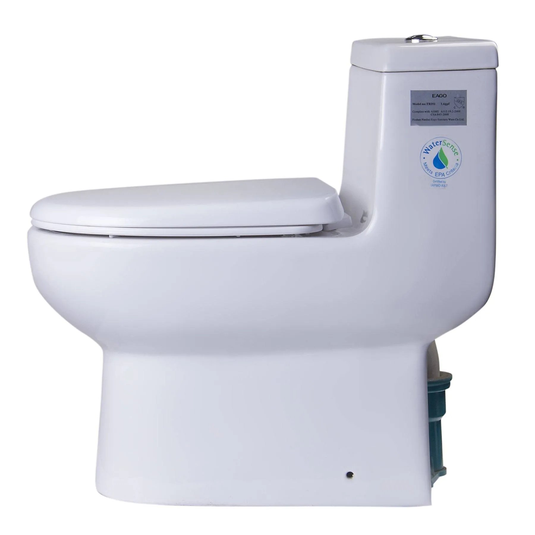Eago TB351 Dual Flush One Piece High Efficiency Low Flush Ceramic Toilet