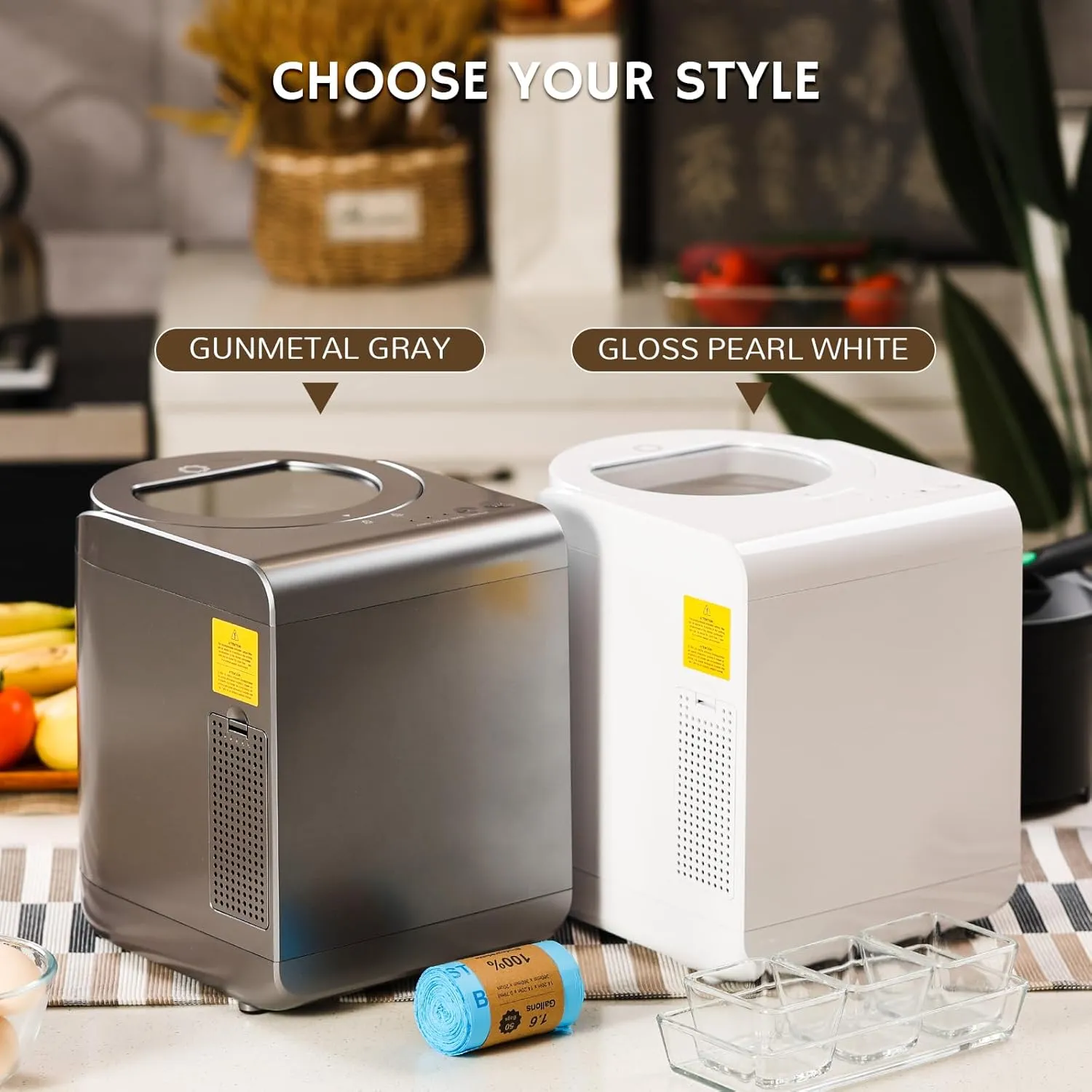 Electric Kitchen Composter, 2.5L Capacity, Turn Food Waste and Scraps into Dry Compost