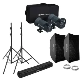 Elinchrom ELC 500/500 Softbox To Go Kit   Stands